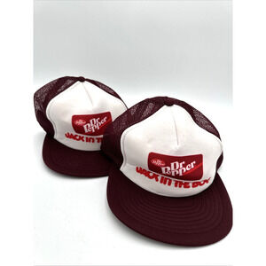 2- Vintage Dr Pepper Retro Trucker Jack In The Box